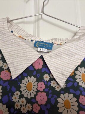 GiraeRigira Etsy Handmade Italy 100% Silk Flower Top Polo Size Small Medium